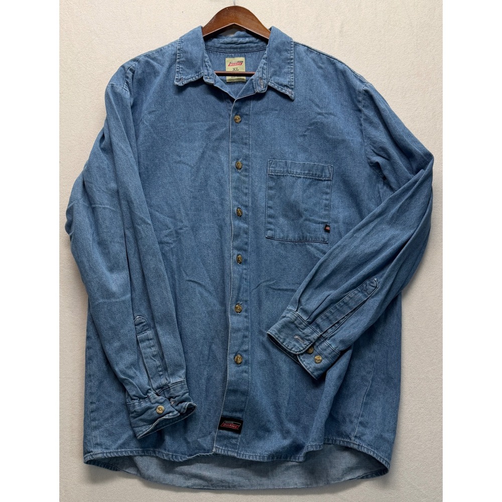 Dickies Shirt Vintage Y2K Workwear Streetwear Skater Grunge Denim Button Down